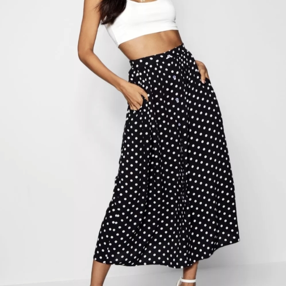 Forever 21 polka dot midi skirt, Medium